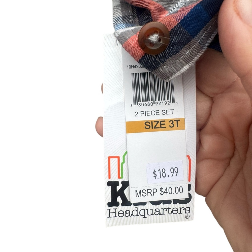 Kids Headquarters Plaid Shirt with Hood size 3T - Picture 2 of 7